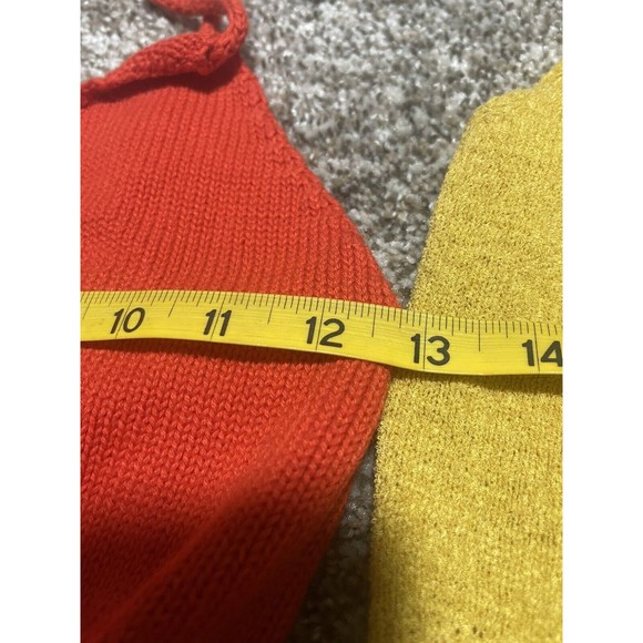 Two Forever 21 Cropped Knit Sweater Tank Tops Orange And Yellow. Size Medium. - Picture 8 of 11